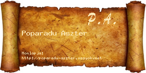 Poparadu Aszter névjegykártya